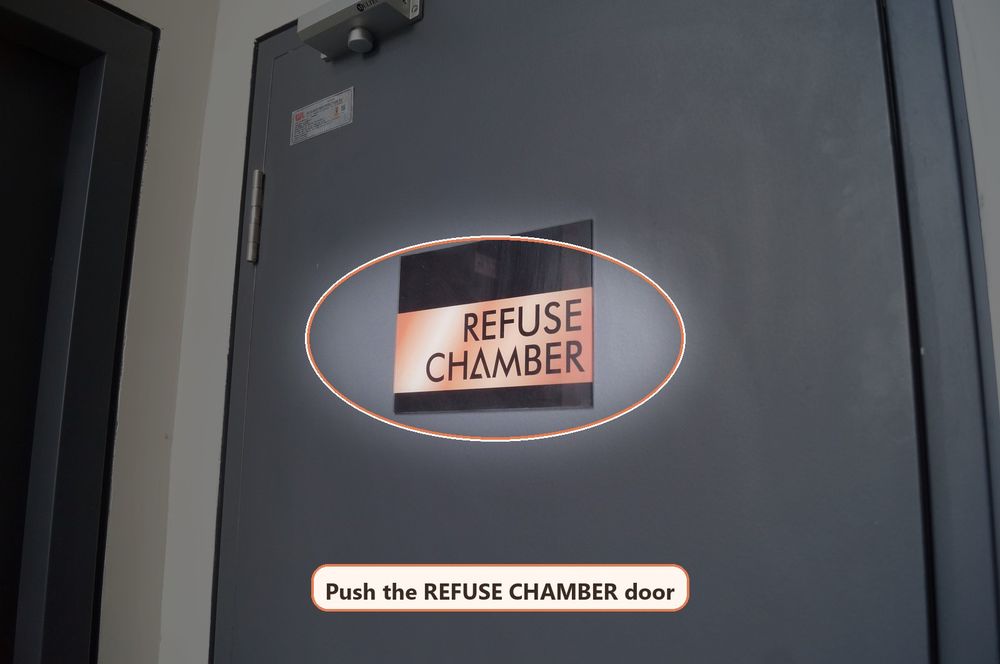 Refuse chamber door